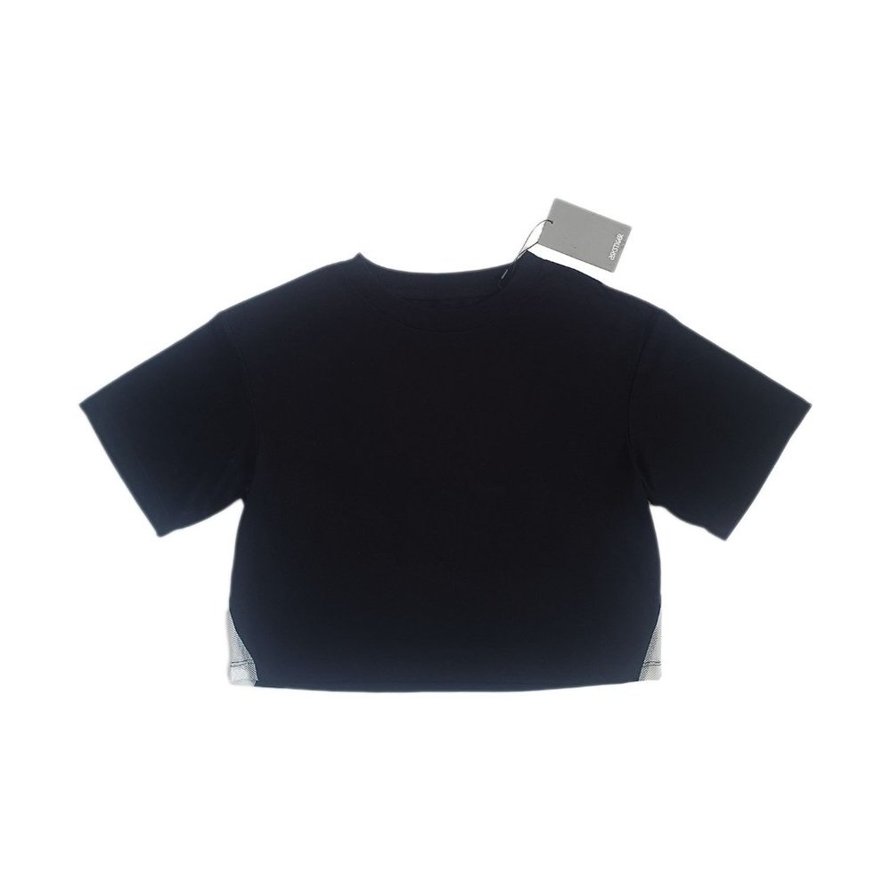 ASICS DT Graphic 'Tiger' Short Sleeve [Black] Women's Cropped Tee Size MEDIUM